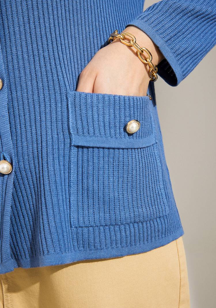 Жакет на пуговицах с жемчугом шир.  750, рис. 3