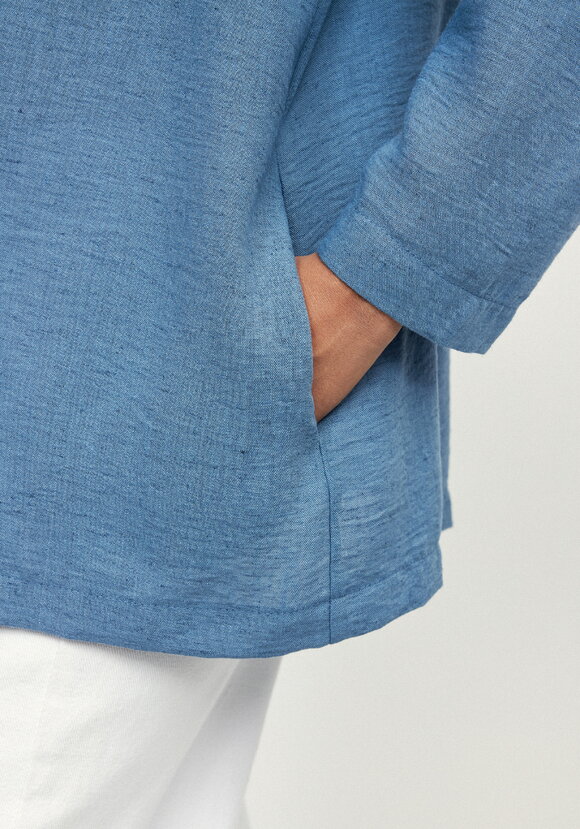 Блуза изо льна с вставками кружева шир.  580, рис. 14