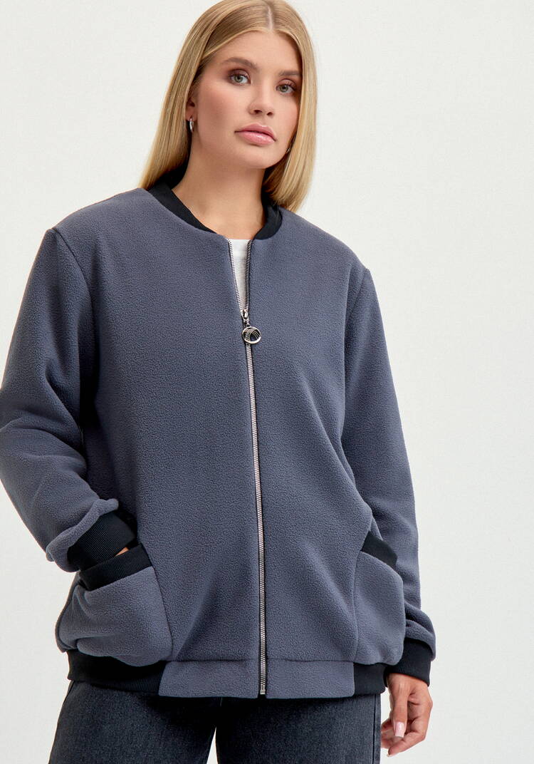 Бомбер на молнии с рибаной шир.  750, рис. 17