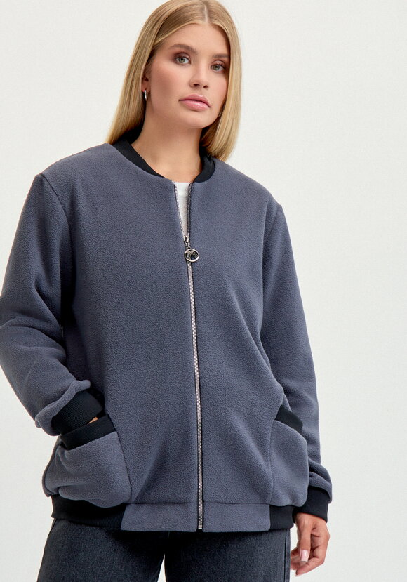 Бомбер на молнии с рибаной шир.  580, рис. 17