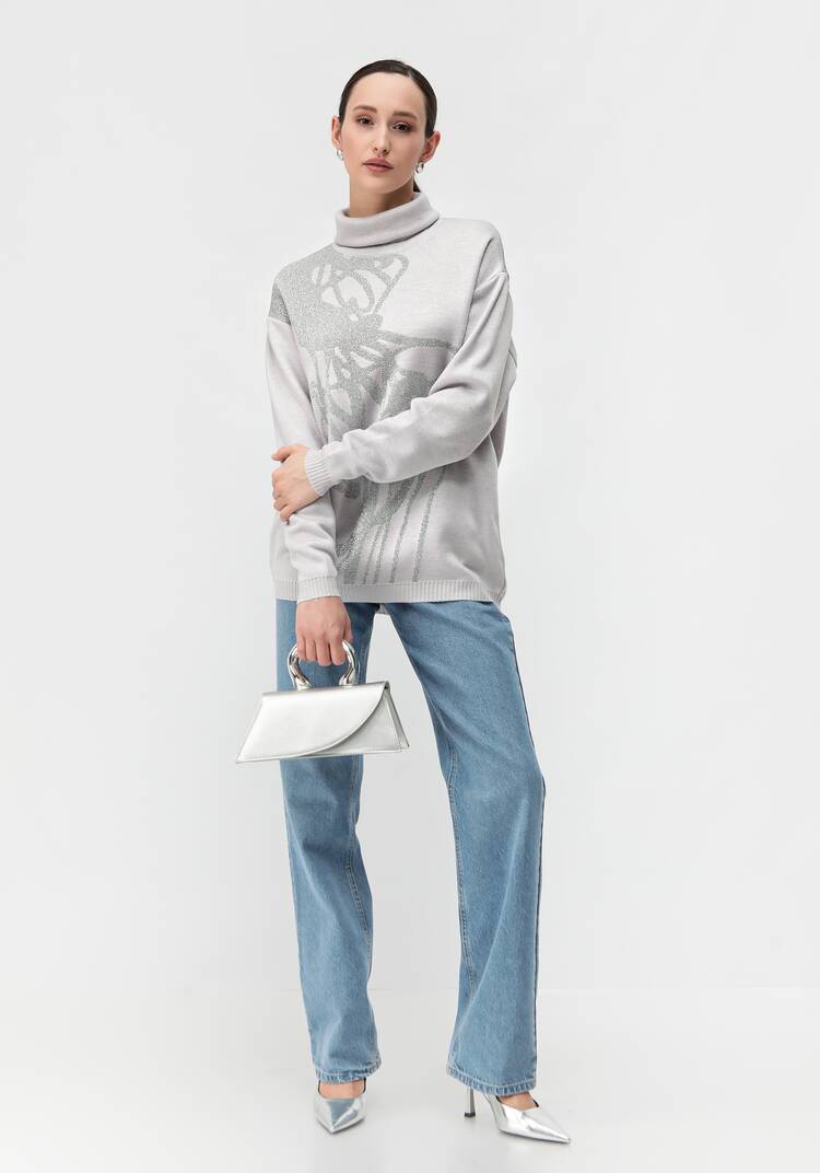 Туника женская с абстракцией и высоким горлом шир.  750, рис. 16