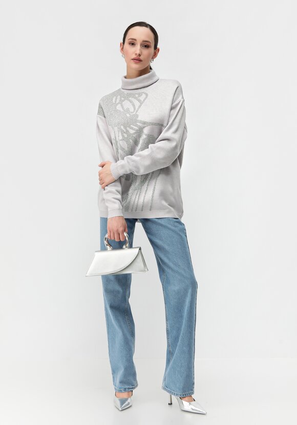 Туника женская с абстракцией и высоким горлом шир.  580, рис. 16