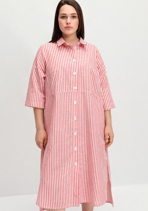 Платье-рубашка в полоску прямого силуэта шир.  580, рис. 2