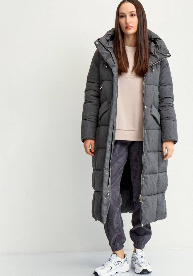 Удлиненный пуховик с капюшоном шир.  750, рис. 9