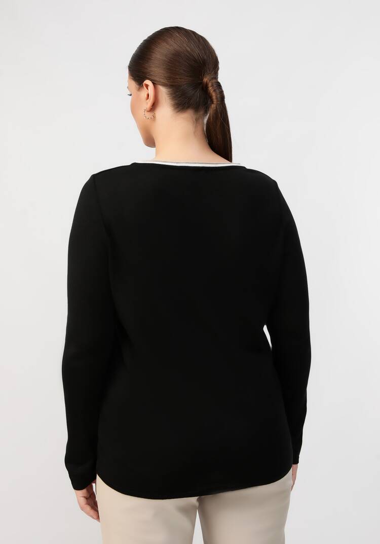 Джемпер с контрастной окантовкой горловины шир.  750, рис. 3