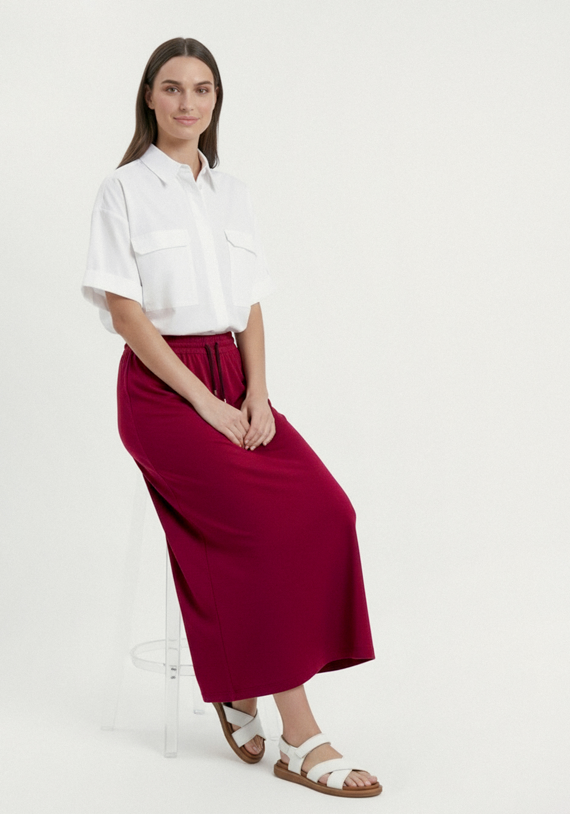 Юбка свободного кроя с карманами