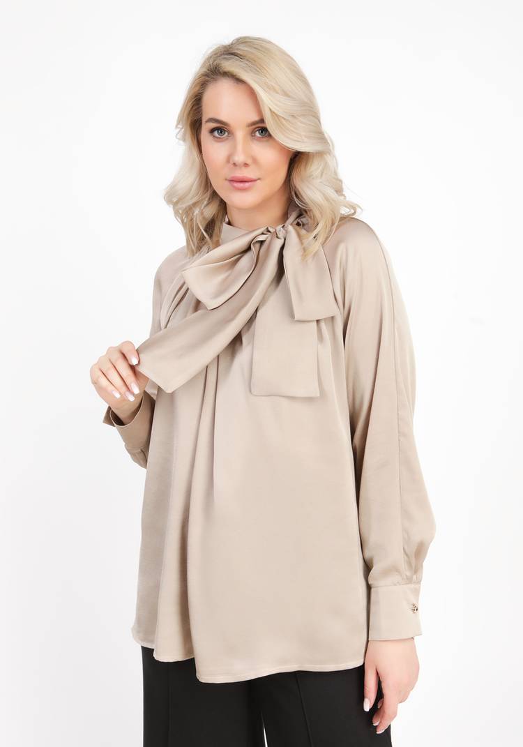 Блуза свободная с бантом шир.  750, рис. 6