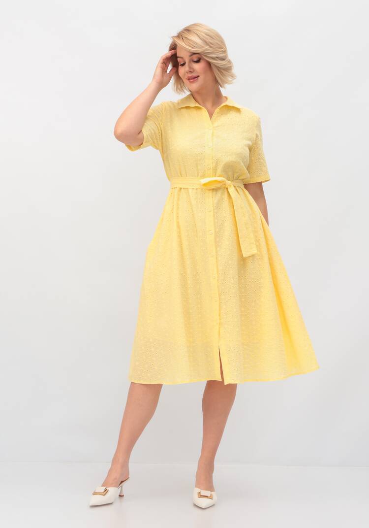 Платье из хлопка с поясом шир.  750, рис. 34