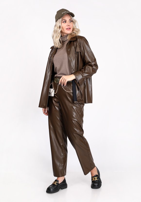 Рубашка из экокожи на кнопках шир.  580, рис. 1