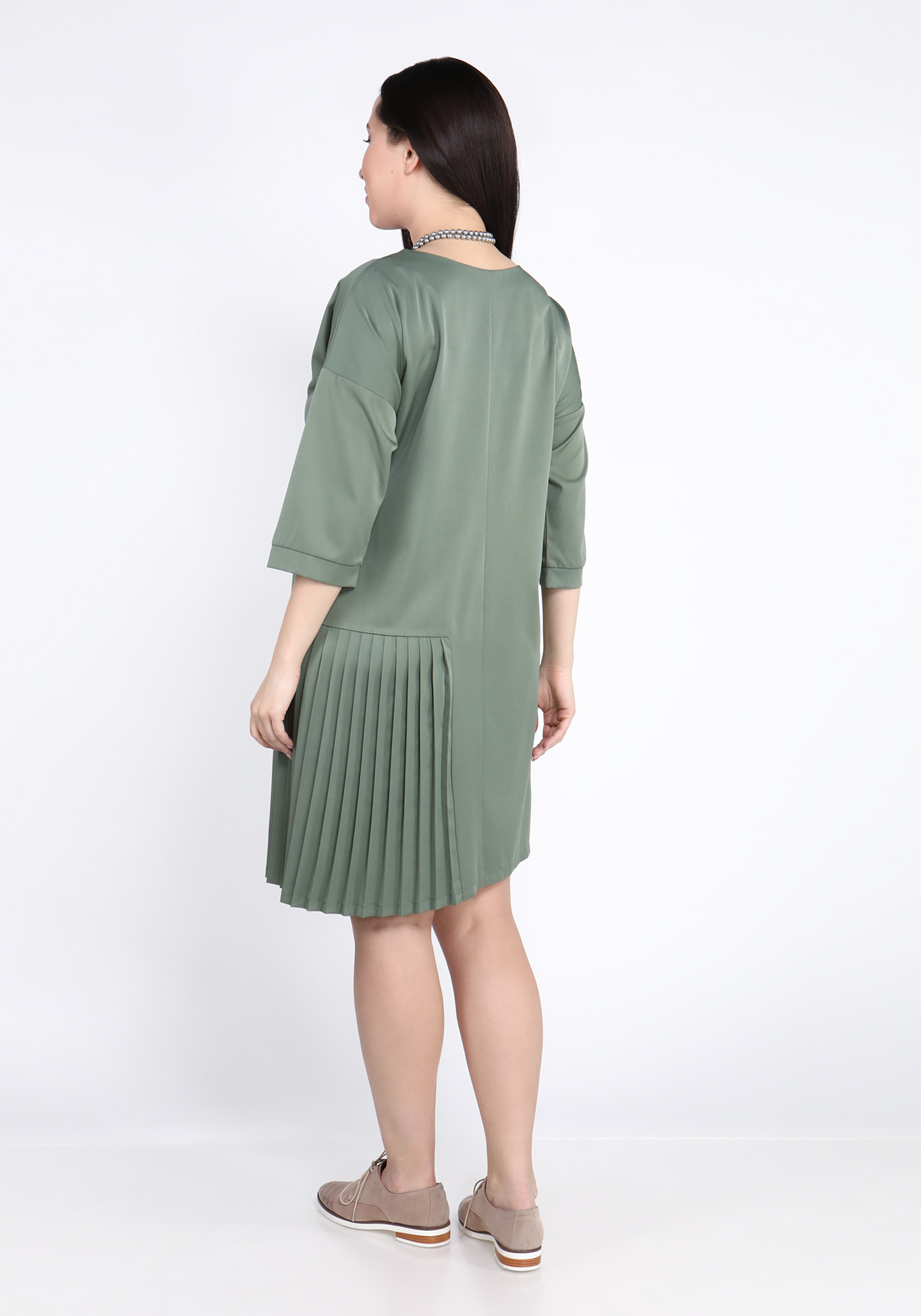 Платье "Очарование женственности" Lomara, размер 56, цвет оливковый - фото 3