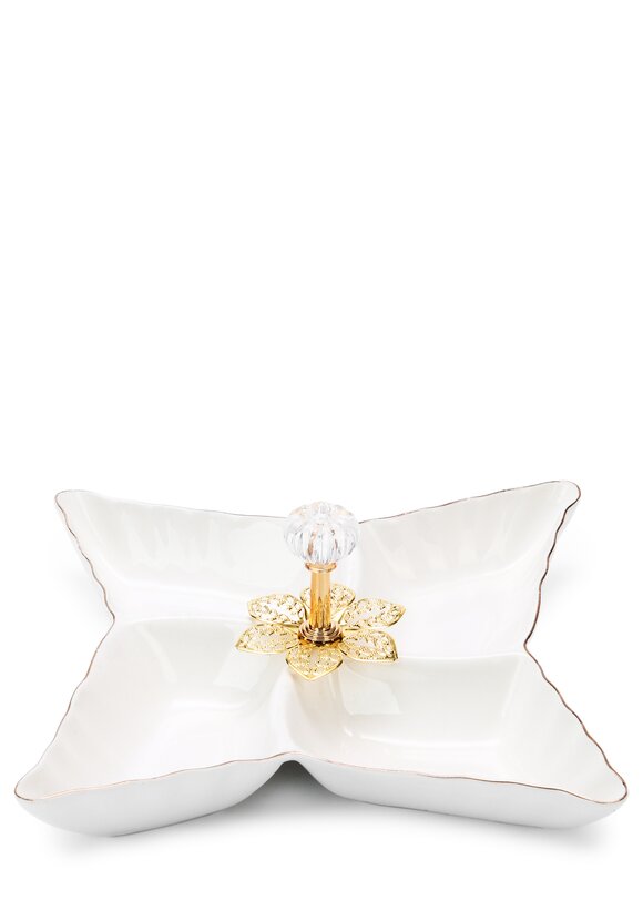 Менажница из фарфора Золотой цветок шир.  580, рис. 18