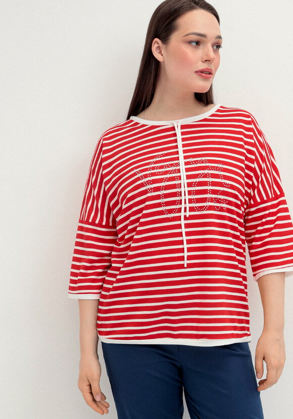 Блуза с декором из страз и рукавом 3/4 шир.  580, рис. 16