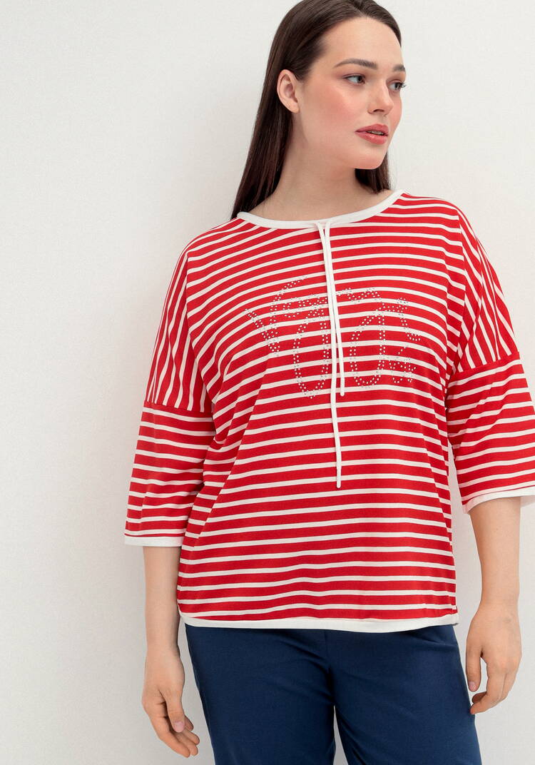 Блуза с декором из страз и рукавом 3/4 шир.  750, рис. 16