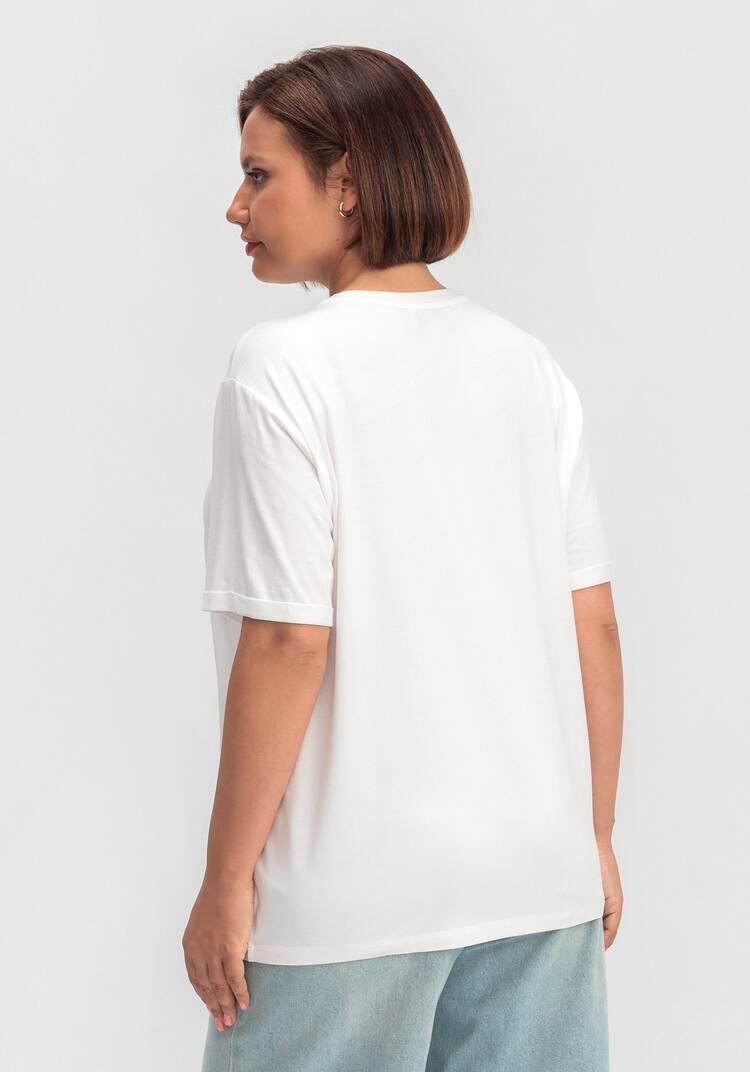 Футболка с принтом-аппликацией шир.  750, рис. 3