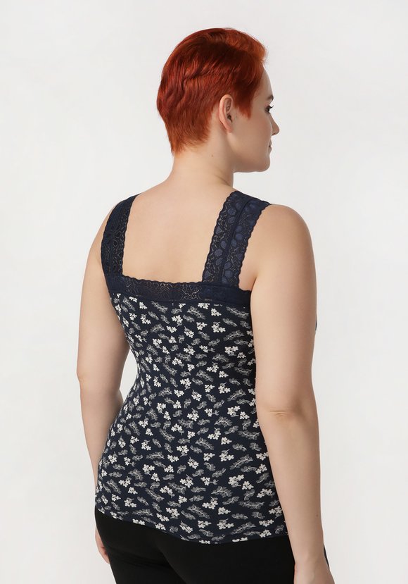 Майка из хлопка с кружевом Аэлита шир.  580, рис. 8