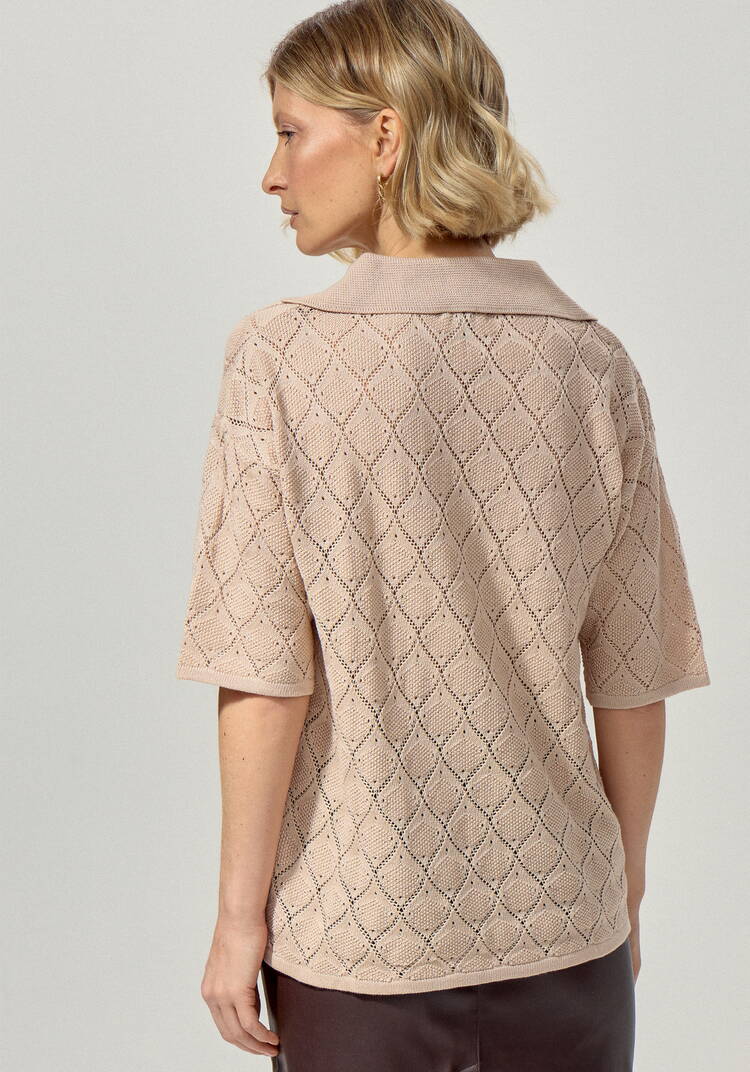 Джемпер-поло с ажурным рисунком шир.  750, рис. 5