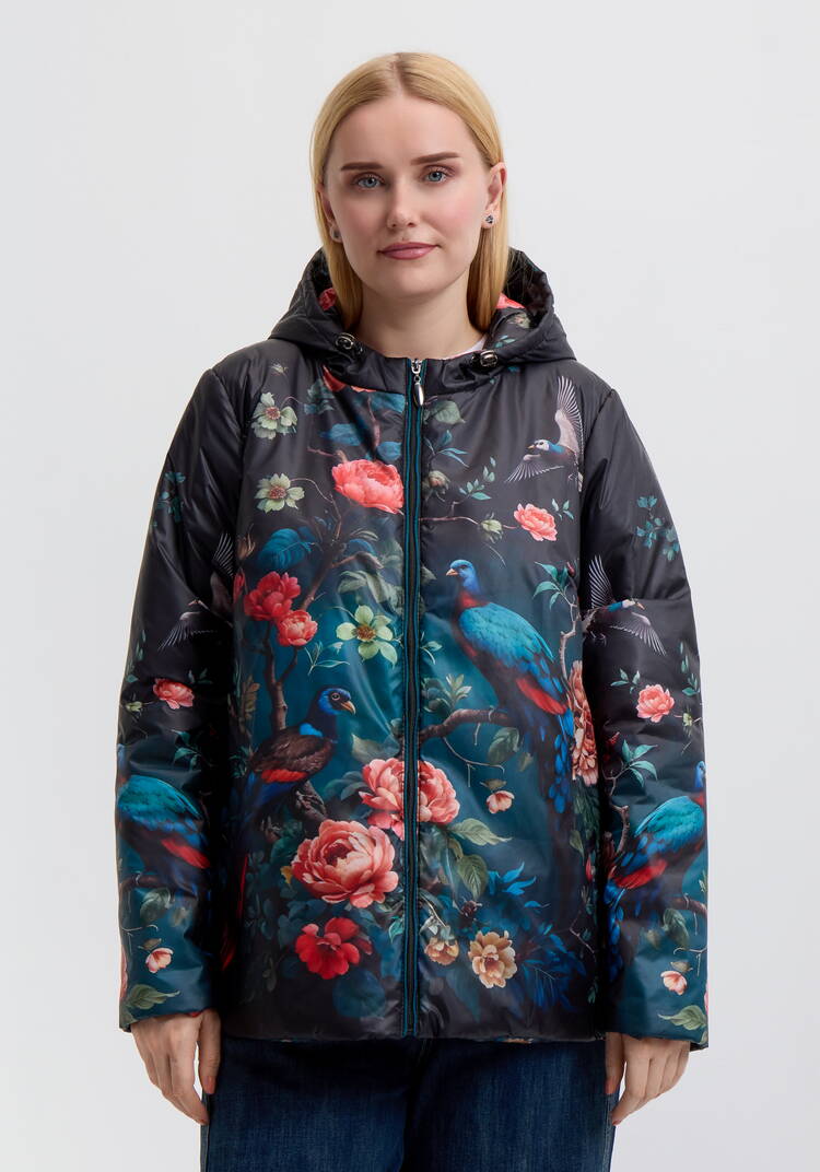 Куртка с цветочным принтом Агнесса шир.  750, рис. 22