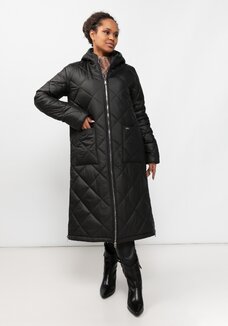 Пальто стеганое с боковыми разрезами