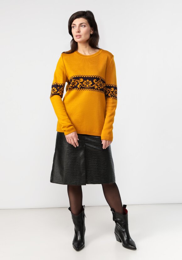 Джемпер женский с рисунком по груди и рукавам шир.  580, рис. 17