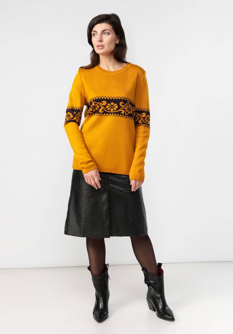 Джемпер женский с рисунком по груди и рукавам шир.  750, рис. 17