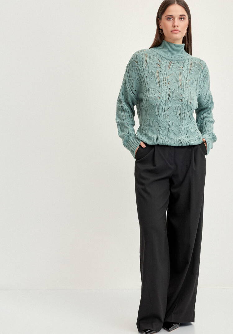 Джемпер с ажурными косами шир.  750, рис. 32