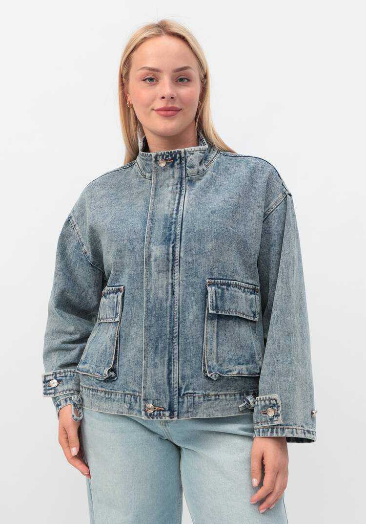 Джинсовая куртка Кейт шир.  750, рис. 6