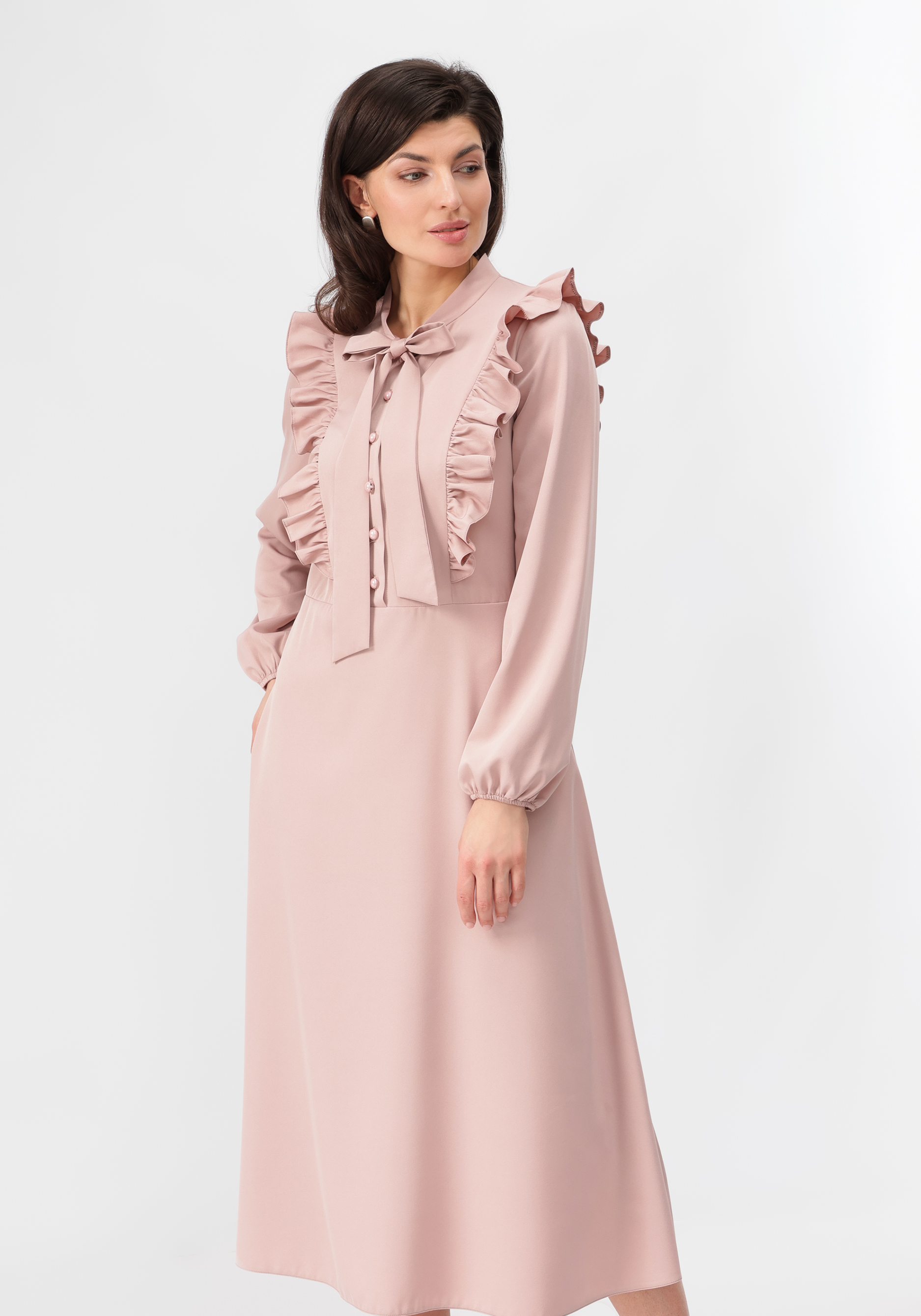 Платье с бантом свободного кроя Vivienne Mare, цвет розовый, размер 56 - фото 9