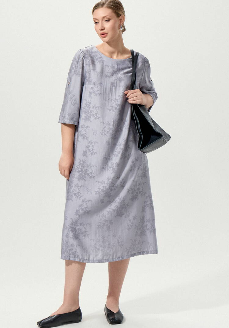 Платье изо льна с принтом свободного кроя шир.  750, рис. 15