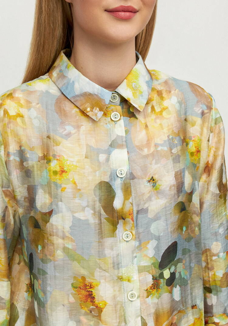 Блуза изо льна Цветочная соната шир.  750, рис. 14