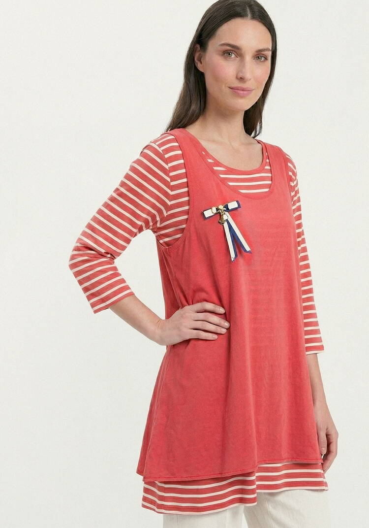 Комплект из блузы в полоску и топа шир.  750, рис. 1