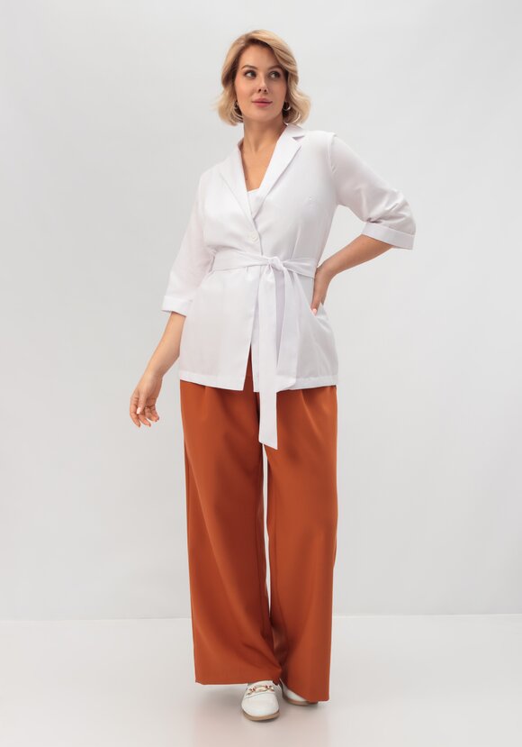 Пиджак с поясом из льна и хлопка шир.  580, рис. 19