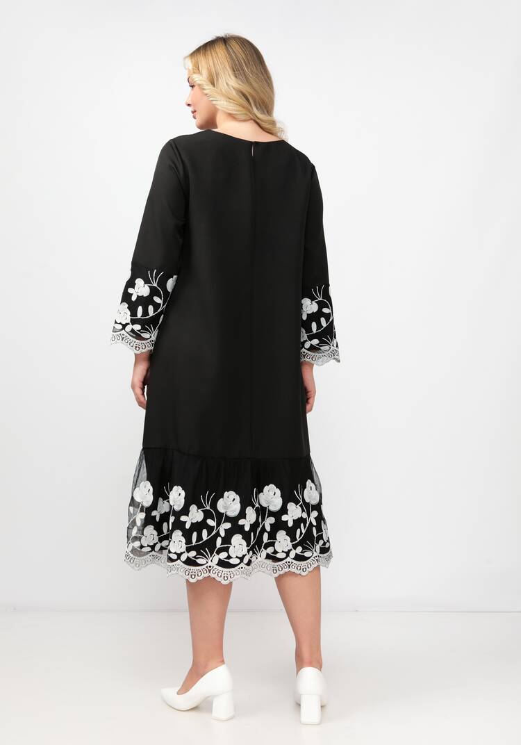 Платье А-силуэта с ажурной кокеткой шир.  750, рис. 9