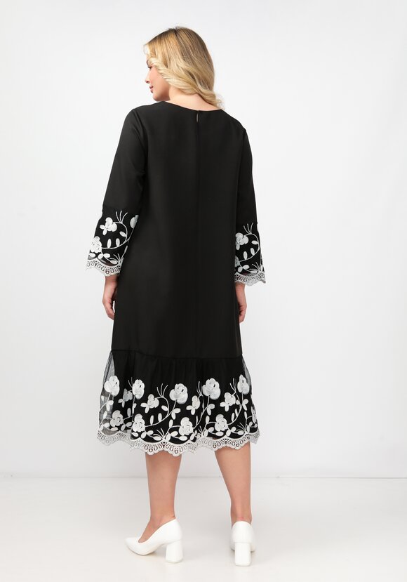 Платье А-силуэта с ажурной кокеткой шир.  580, рис. 9