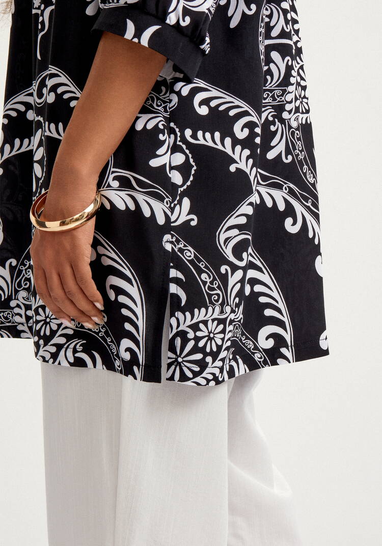 Туника с принтом свободного кроя шир.  750, рис. 7