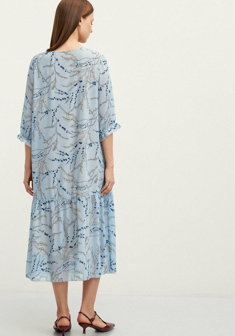Платье с цветочным принтом шифоновое шир.  750, рис. 3