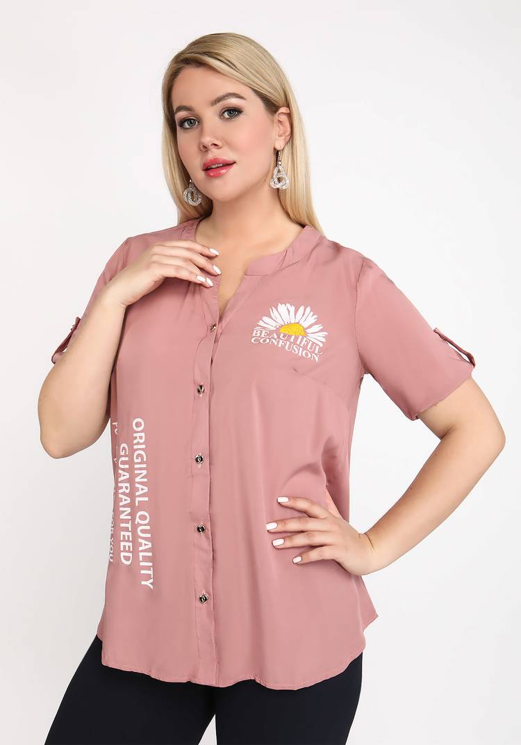 Блуза-рубашка Ромашковое счастье шир.  750, рис. 5