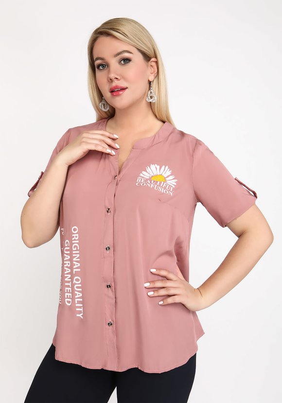 Блуза-рубашка Ромашковое счастье шир.  580, рис. 5