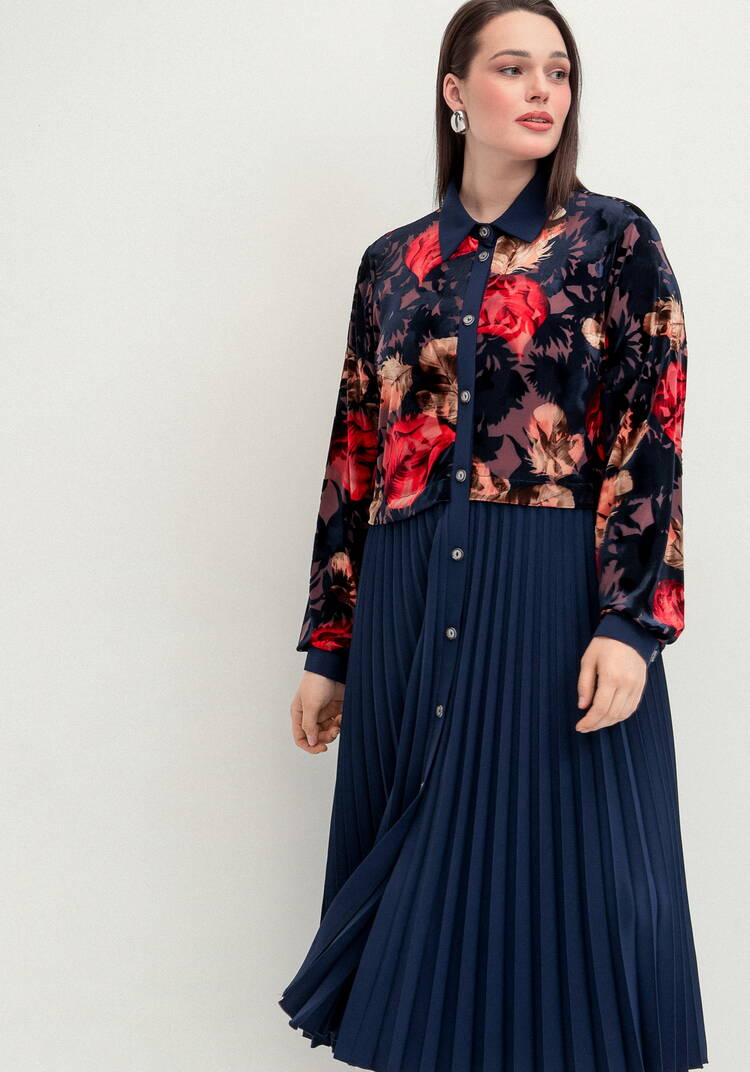 Платье с отрезной кокеткой и юбкой плиссе шир.  750, рис. 10