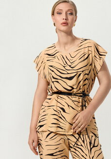 Блуза свободная с полосатым принтом