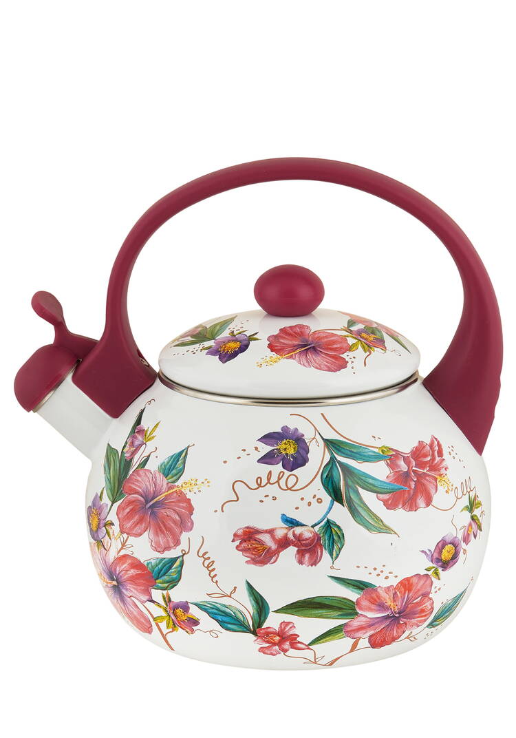 Чайник эмалированный со свистком Цветение шир.  750, рис. 3