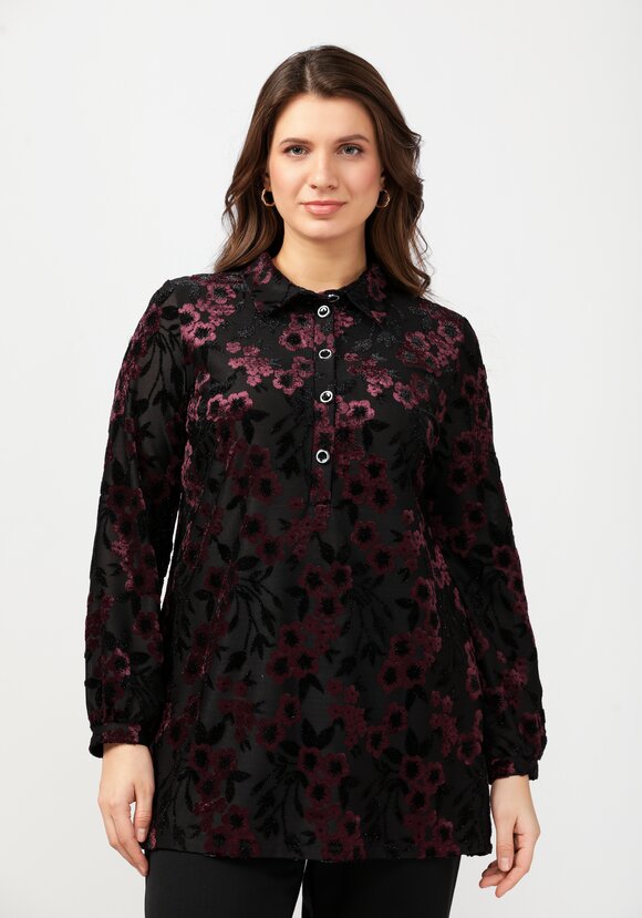 Туника с планкой на пуговицах шир.  580, рис. 4