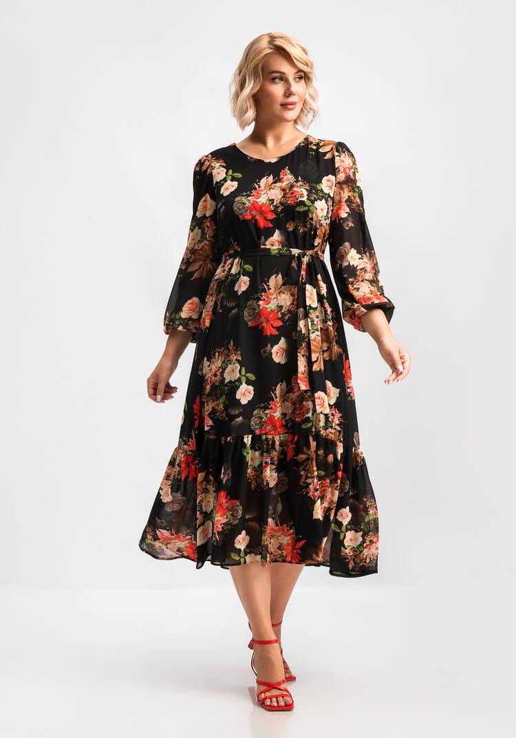 Платье свободного кроя А-силуэта с принтом шир.  750, рис. 8