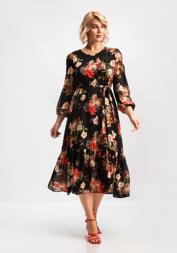 Платье свободного кроя А-силуэта с принтом шир.  580, рис. 8