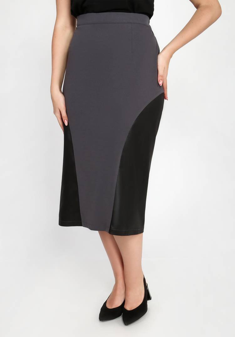 Юбка-карандаш из комбинированной ткани шир.  750, рис. 5