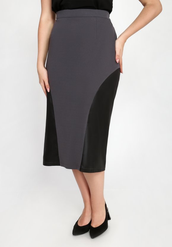 Юбка-карандаш из комбинированной ткани шир.  580, рис. 5