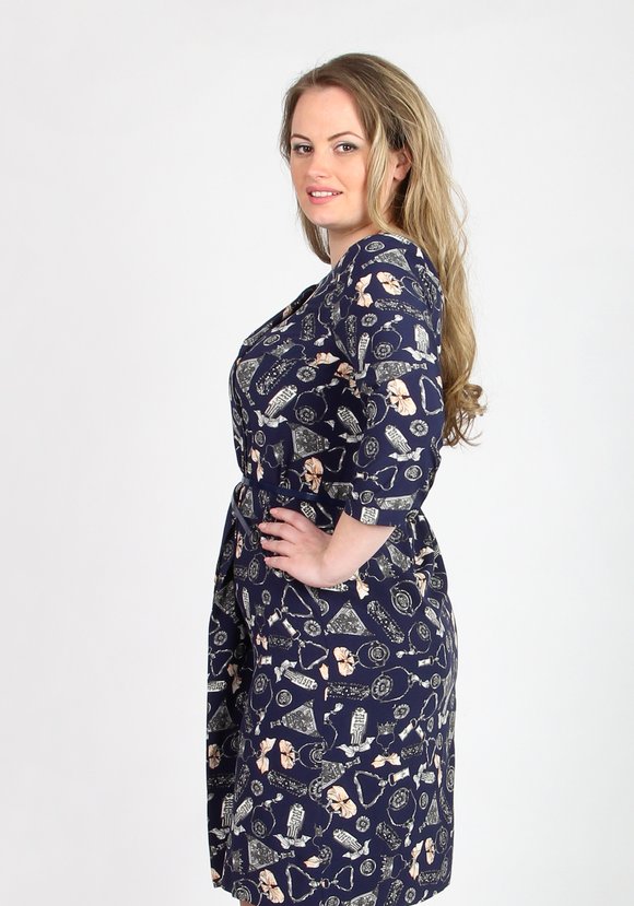 Платье прямого кроя с лаковым ремешком шир.  580, рис. 9