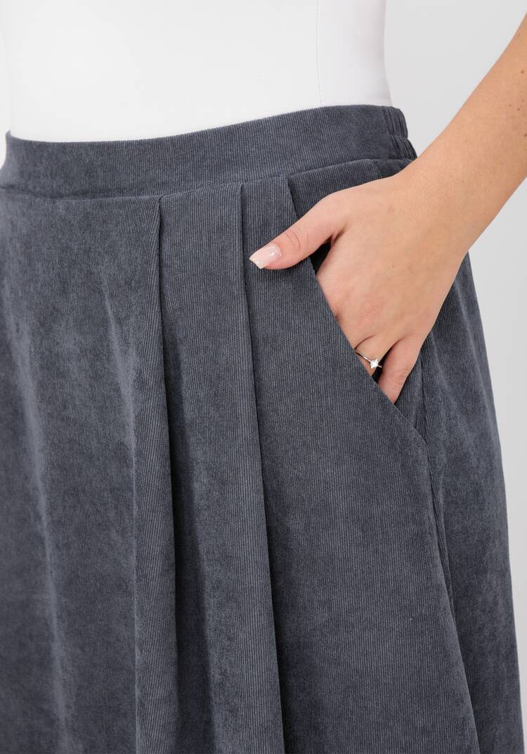 Юбка свободного кроя вельветовая с карманами шир.  750, рис. 5