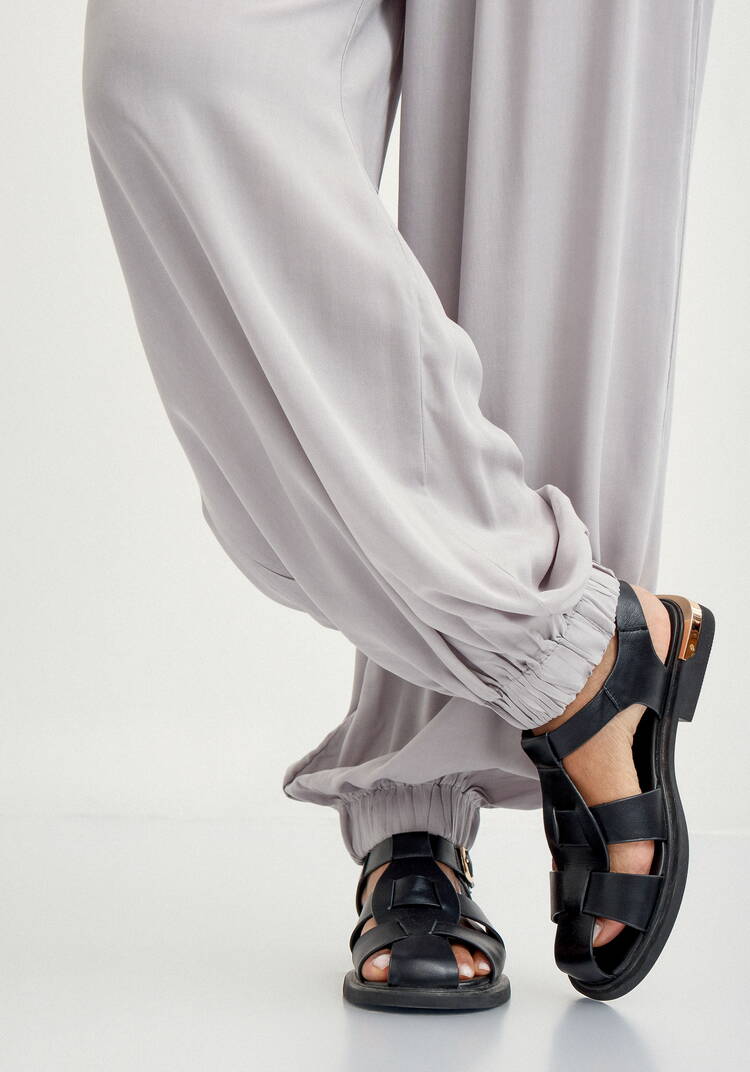 Брюки широкие с карманами на резинке по низу шир.  750, рис. 6