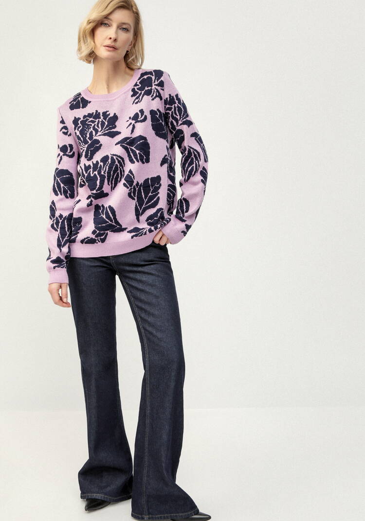 Джемпер с цветочно-лиственным принтом шир.  750, рис. 16