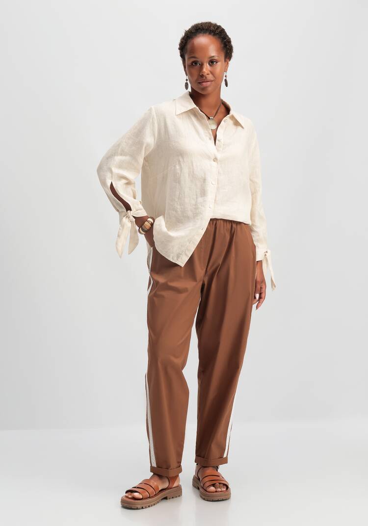 Брюки-бананы с кружевной вставкой шир.  750, рис. 25